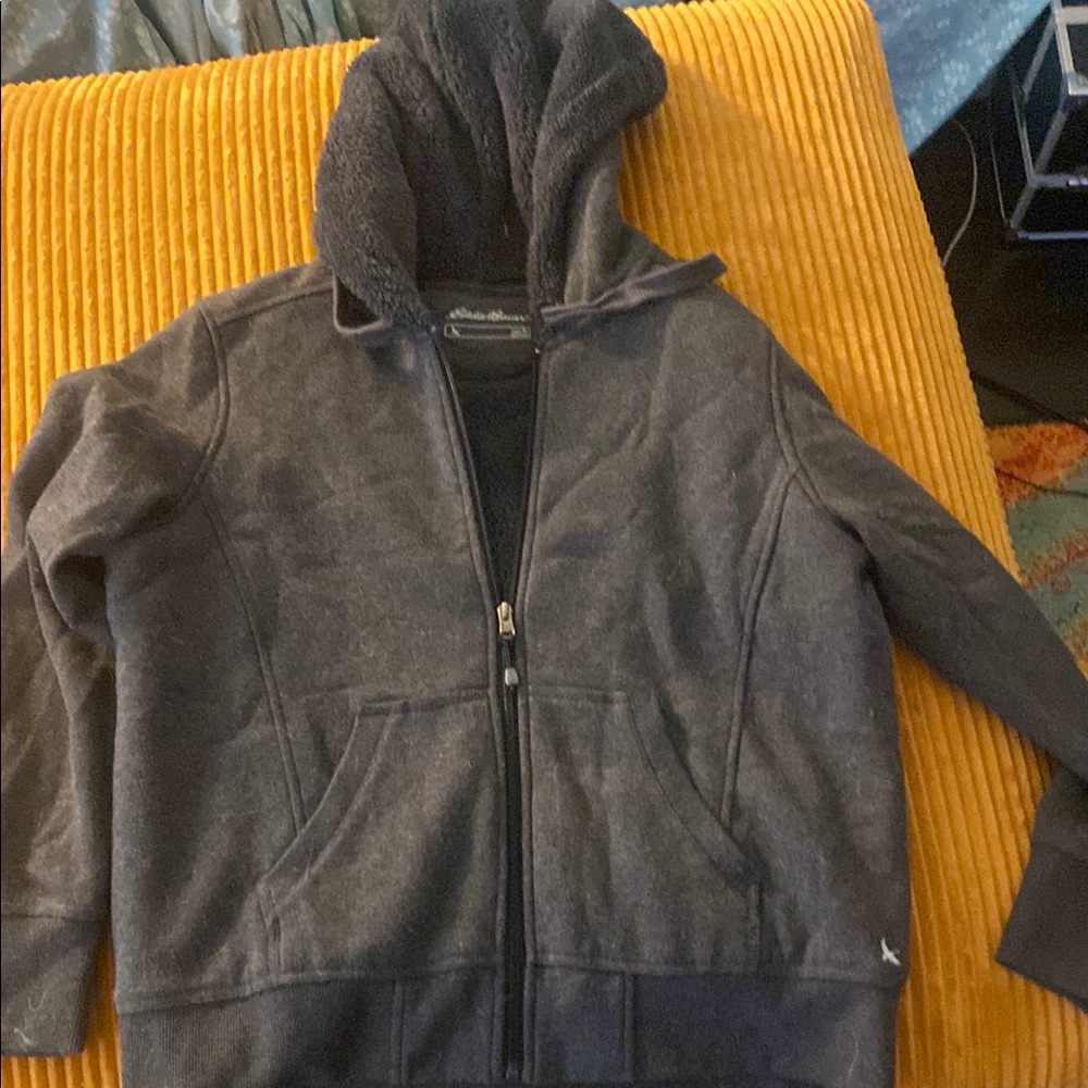 Eddie Bauer Charcoal Full-Zip Hoodie